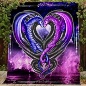Purple Dragon Love Quilt Gift For Christmas Black Friday Thanksgiving