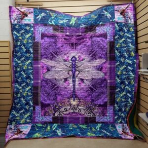 Purple Dragonfly With Purple Pattern Quilt Gift For Fans Christmas Black Friday Black Friday