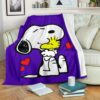 Purple Snoopy And Woodstock Premium Quilt Gift For Family On Christmas Black Friday Cyber Monday