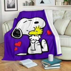 Purple Snoopy And Woodstock Premium Quilt Gift For Family On Christmas Black Friday Cyber Monday