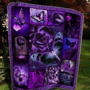 Purple Twinkle Butterfly Quilt Gift For Christmas Black Friday Thanksgiving