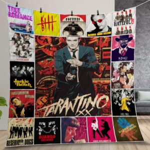 Quentin Tarantino Top 10 Best Movies Ever Poster Quilt Gift For Christmas Birthday Halloween