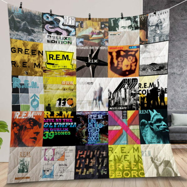REM Style Two Album Covers Quilt Gift For Christmas Birthday Halloween