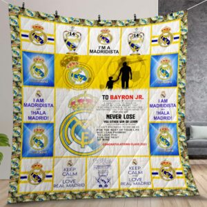 Real Madrid Personalized Name Quilt Gift For Christmas Birthday Thanksgiving