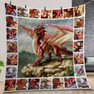 Red Dragon Quilt Gift For Christmas Birthday Halloween