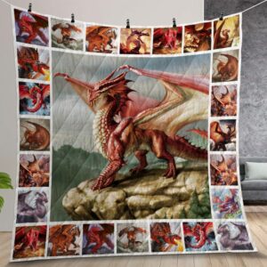 Red Dragon Quilt Gift For Christmas Birthday Thanksgiving
