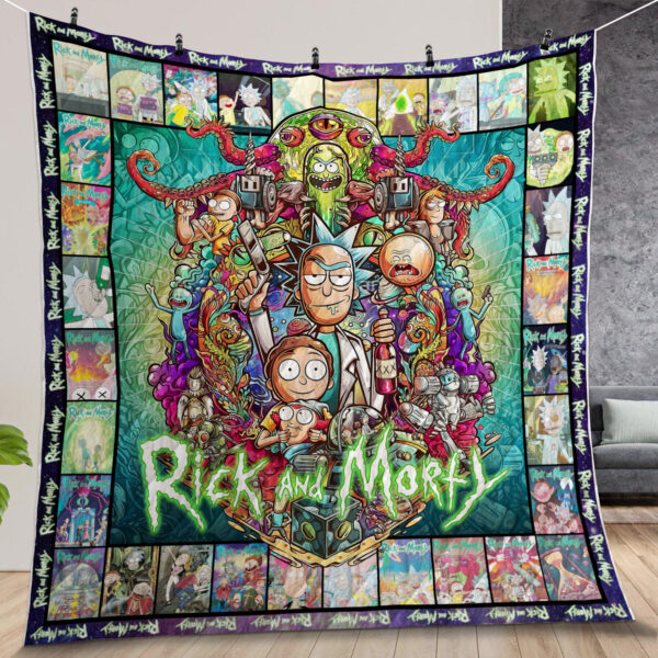 Rick And Morty Gift For Fans Soft Quilt Gift For Family On Christmas