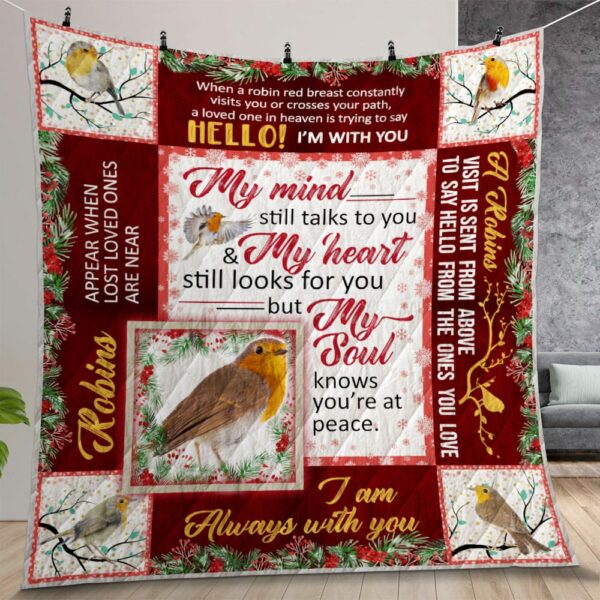 Robin Bird Quilt Gift For Christmas Birthday Thanksgiving