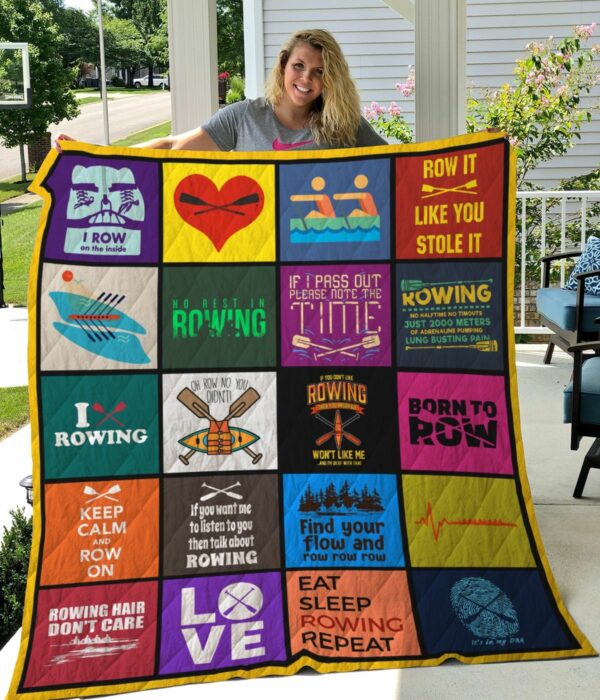 Rowing Keep Calm And Row On Quilt Gift Ideas For Fans on Christmas
