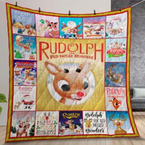 Rudolph The Red Nosed Reindeer Quilt Gift For Christmas Birthday Thanksgiving