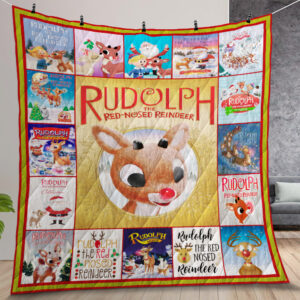 Rudolph The Red Nosed Reindeer Quilt Gift For Fans Birthdays