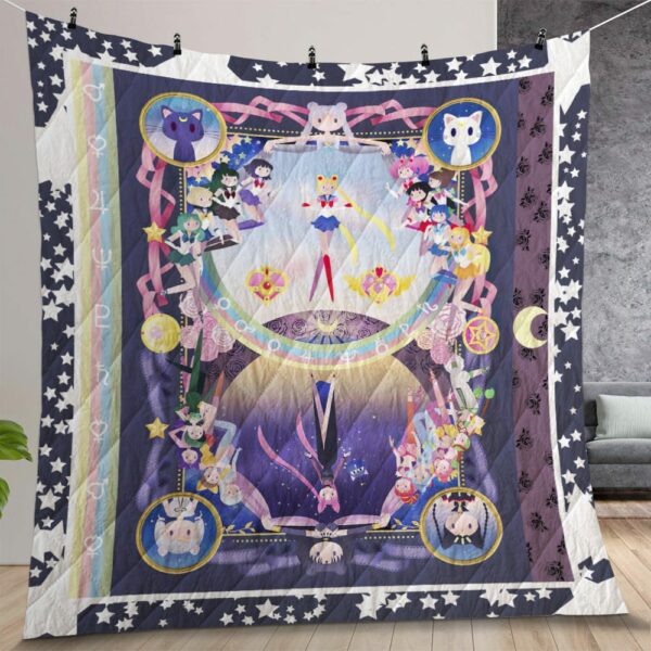 Sailor Moon Dark And Light Symbolized Quilt Gift For Christmas Birthday Thanksgiving