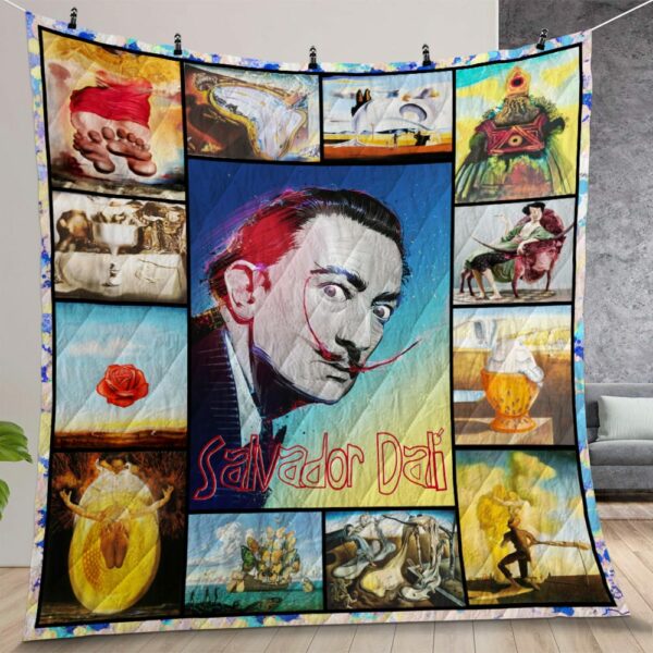 Salvador Dali Tribute Quilt Gift For Christmas Birthday Thanksgiving