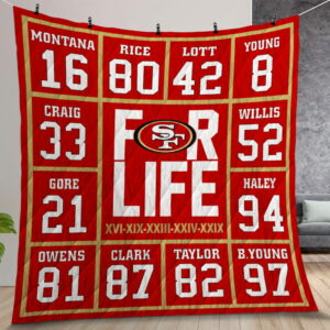 San Francisco 49ers For Life Quilt Gift For Christmas Birthday Thanksgiving