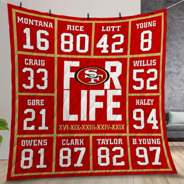 San Francisco 49ers For Life Quilt Gift For Christmas Birthday Thanksgiving