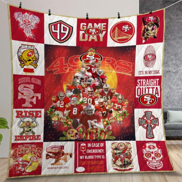 San Francisco 49ers Quilt Gift For Christmas Birthday Thanksgiving Version 1