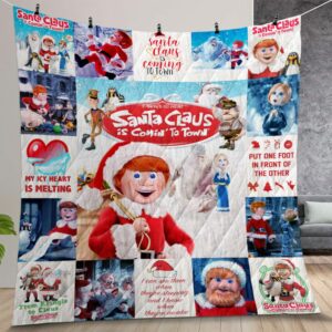 Santa Claus Is Comin To Town Quilt Gift For Christmas Birthday Thanksgiving