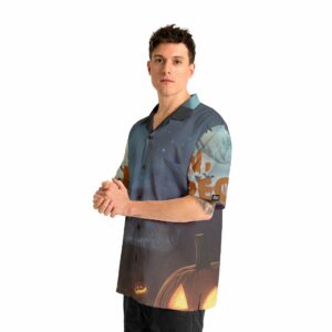 Scary Ghost Pumpkins In Midnight Halloween Hawaiian Shirt 2