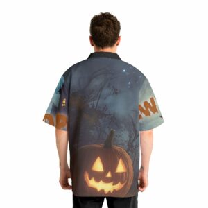 Scary Ghost Pumpkins In Midnight Halloween Hawaiian Shirt 4