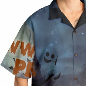 Scary Ghost Pumpkins In Midnight Halloween Hawaiian Shirt 6