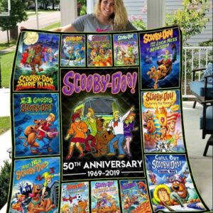 Scooby Doo 50Th Anniversary All Movie Poster Quilt Gift For Family On Christmas Black Friday Cyber Monday