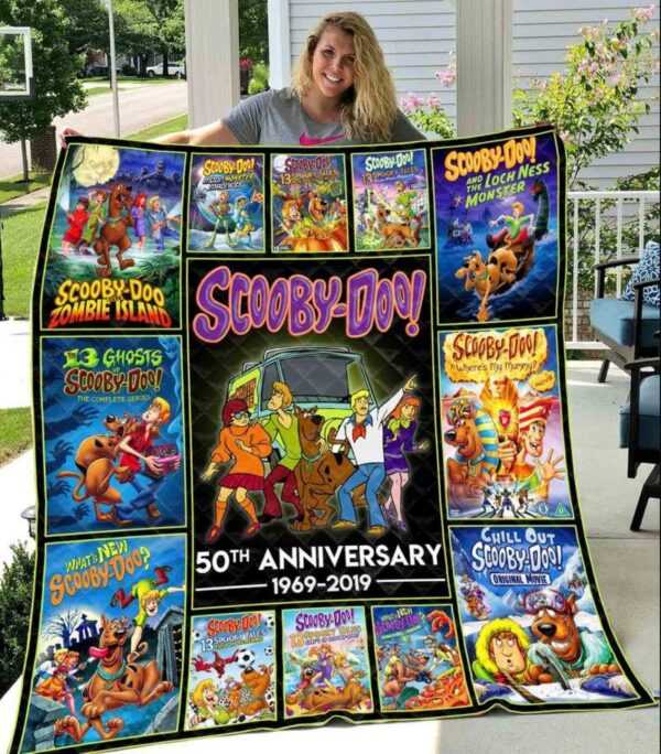Scooby Doo 50Th Anniversary All Movie Poster Quilt Gift For Family On Christmas Black Friday Cyber Monday