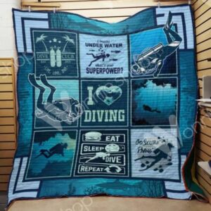Scuba Diving I Breathe Under Water Perfect Gifts For Scuba Diving Lover Quilt Gift Ideas For Fans on Christmas
