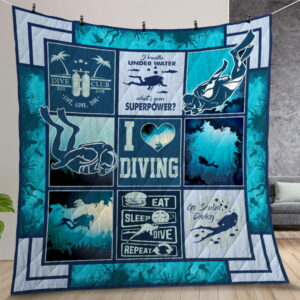 Scuba Diving I Breathe Under Water Quilt Gift For Christmas Birthday Thanksgiving