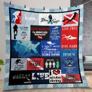 Scuba Diving Quilt Gift For Christmas Birthday Thanksgiving