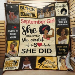 September Black Women Quilt Gift For Christmas Black Friday Thanksgiving