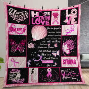 She Is Breast Cancer Warrior She Is Me Quilt Gift For Christmas Birthday Thanksgiving