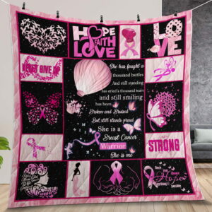 She Is Breast Cancer Warrior She Is Me Quilt Gift For Family On Christmas Black Friday