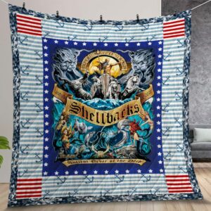 Shellback Navy Quilt Gift For Christmas Birthday Halloween