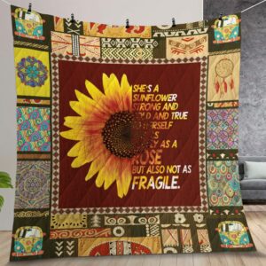 Shes A Sunflower Quilt Gift For Christmas Birthday Thanksgiving