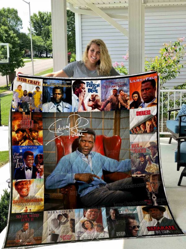 Sidney Poitier Quilt Gift For Christmas Black Friday Thanksgiving