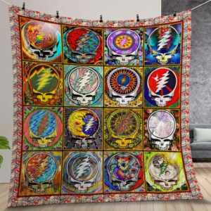 Skull Grateful Dead Steal Your Face All Season Quilt Gift For Christmas Birthday Thanksgiving