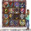 Skull Grateful Dead Steal Your Face Quilt Gift For Christmas Black Friday Thanksgiving