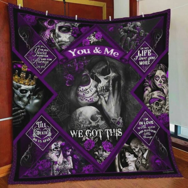 Skull Husband And Wife Till Death Do Us Apart Quilt Gift For Fans Christmas Black Friday Black Friday