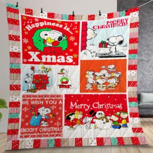 Snoopy Quilt Gift For Christmas Birthday Thanksgiving Version 2