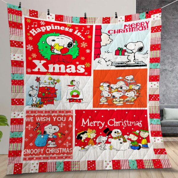 Snoopy Quilt Gift For Christmas Birthday Thanksgiving Version 2