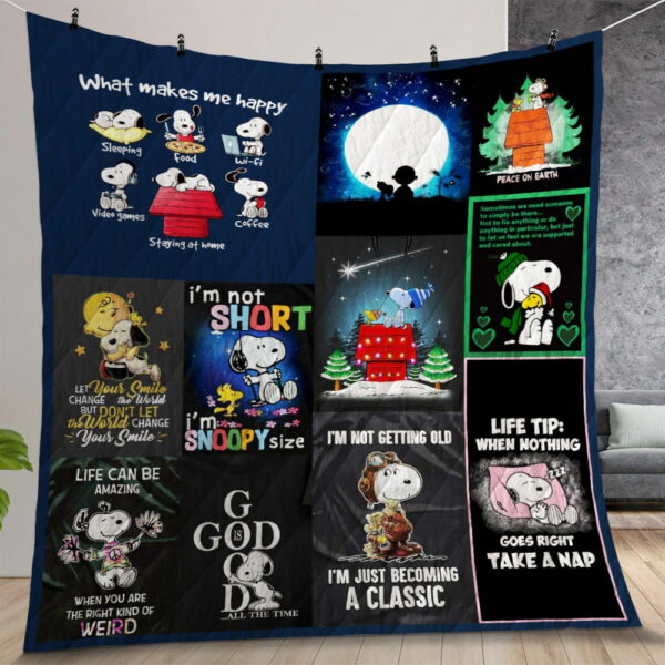 Snoopy Quotes Quilt Gift For Christmas Birthday Thanksgiving