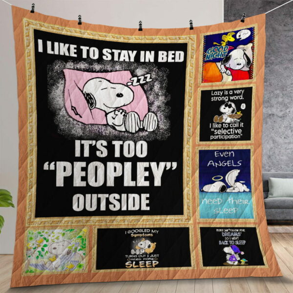 Snoopy Sleeping Quilt Gift For Christmas Birthday Thanksgiving