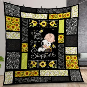 Snoopy You Are My Sunshine Quilt Gift For Christmas Birthday Thanksgiving