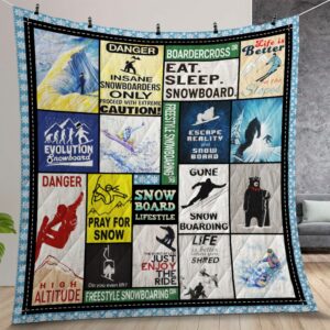Snowboarding Lifestyle Quilt Gift For Christmas Birthday Thanksgiving