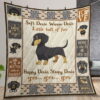 Soft Warm Happy Dachshund Little BaOf Fur Quilt Gift For Christmas Birthday Thanksgiving