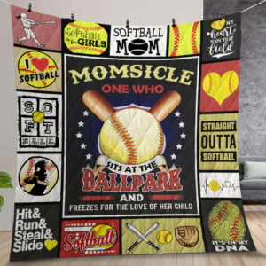 Softball Mom Freezes For The Love Of Her Child Quilt Gift For Christmas Birthday Thanksgiving