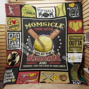 Softball Mom Freezes For The Love Of Her Child Quilt Gift Ideas For Fans on Christmas