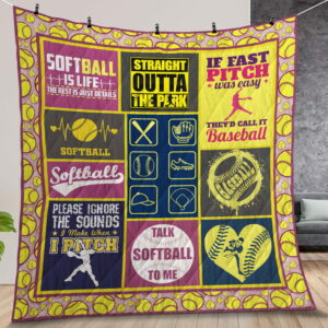 Softball The Rest Is Just Details Quilt Gift For Christmas Birthday Halloween