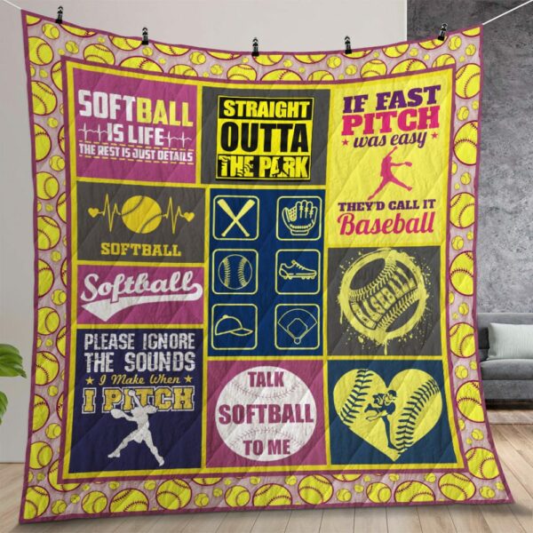 Softball The Rest Is Just Details Quilt Gift For Christmas Birthday Thanksgiving