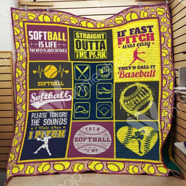 Softball The Rest Is Just Details Quilt Gift For Christmas Black Friday Thanksgiving